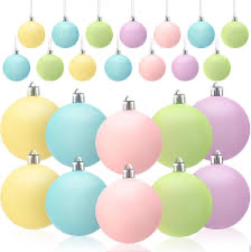 Gejoy 30 Pcs Pastel Christmas Bulbs Ornaments 2.36'' Pastel Candy Christmas Decorations Shatterproof