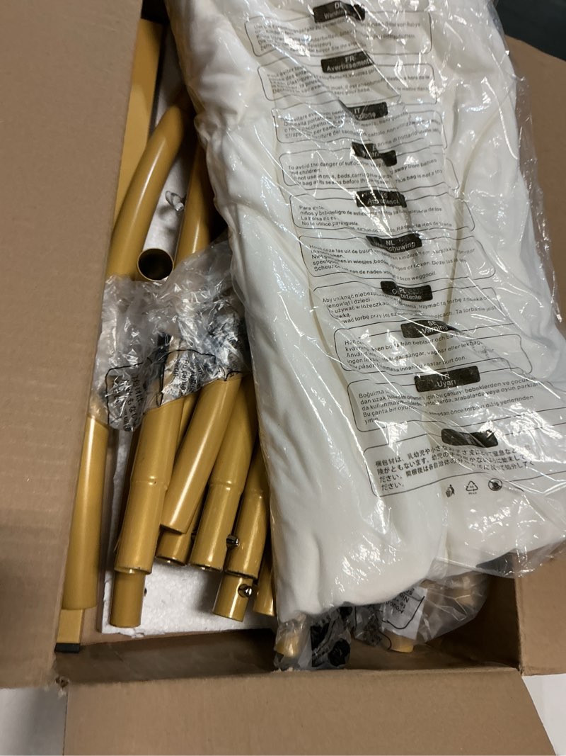 Condition photo showing Good Condition for pureegg arch backdrop stand and cover set - 7.2ft gold metal frame with white fabric cover, easy-to-assemble wedding arch stand for parties and celebrations 7.2ft white