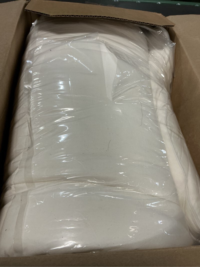 Condition photo showing As Is for YOUR MOON 100% Organic Wool Mattress Topper Twin Size, 800GSM Natural Wool Filling, Thick Pillow Top Mattress Pad, Back Pain Relief Bed Topper with Cotton Cover, 16" Deep Pocket, 39"x75" (White) White Twin