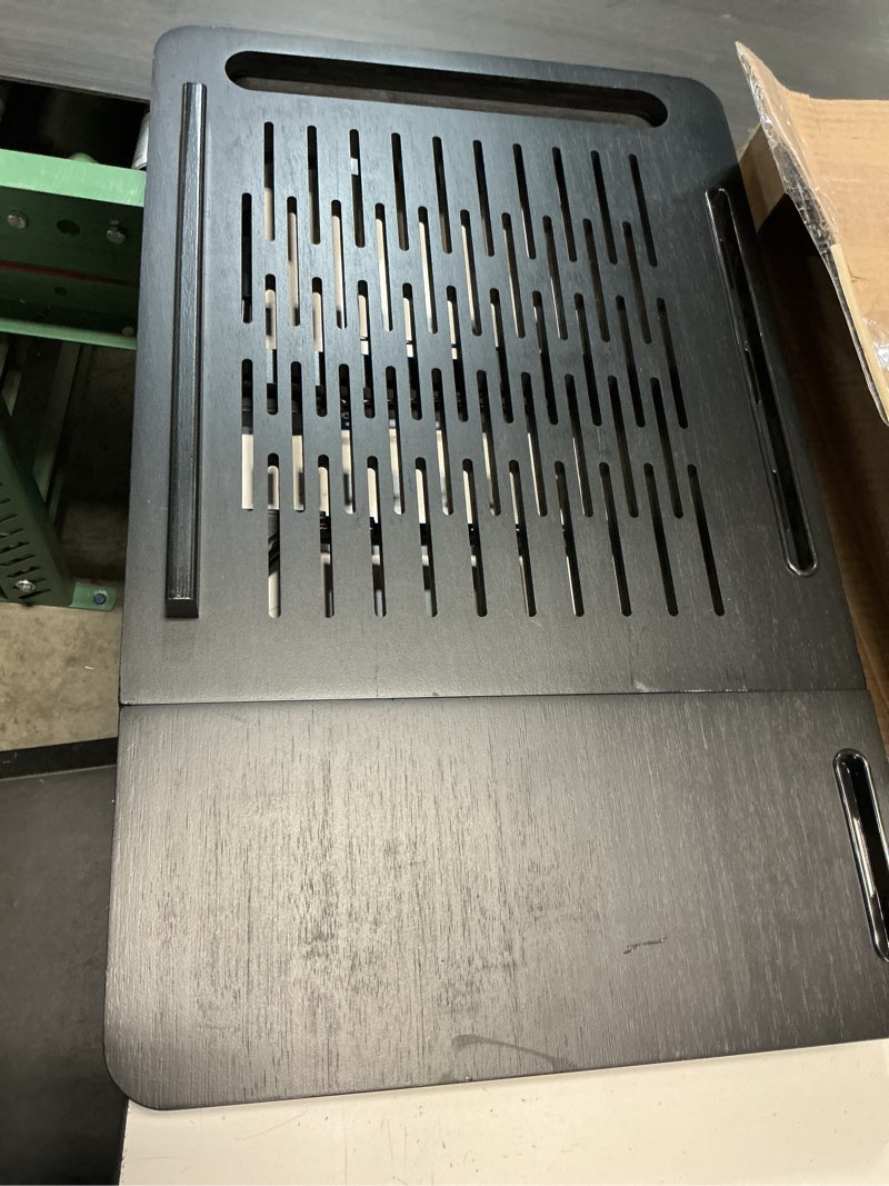 Condition photo showing Good Condition for Extra Large Adjustable Foldable Laptop Desk for Bed with Ergonomic Multi-Purpose Portable Desk for Bed, Sofa, or Floor - Ventilated Surface, Sturdy Legs, Book Stand, Tablet Groove, (with Light)