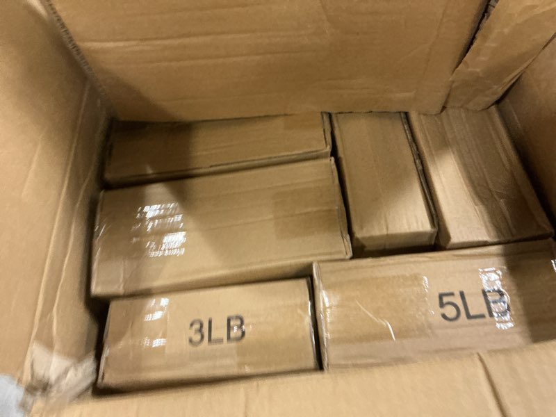 Condition photo showing New/Like New for amazon basics neoprene dumbbell hand weights for exercise and muscle toning rack with 3 pairs (3, 5, and 8 pound)