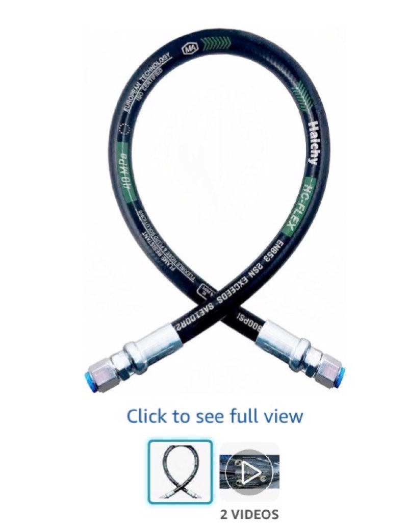 haichy 26711-08-08-24 hydraulic hose swivel assembly 1/2" hydraulic hose with female jic x female jic, 24" long, 3988 psi 26711-08-08-24-g-01