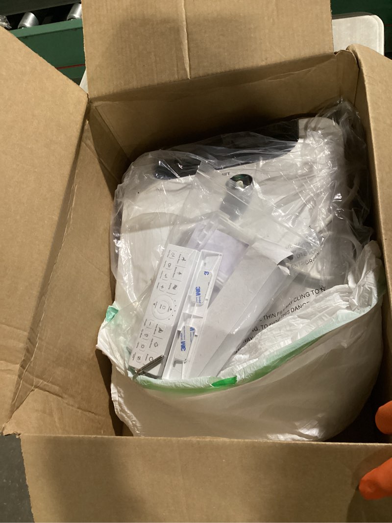 Condition photo showing As Is for (simular to)bidet toilet seat, elongated, electric, warm water, air dryer, heated seat and slow close lid, front and rear wash, night light, wireless remote, 102 (elongated) oval