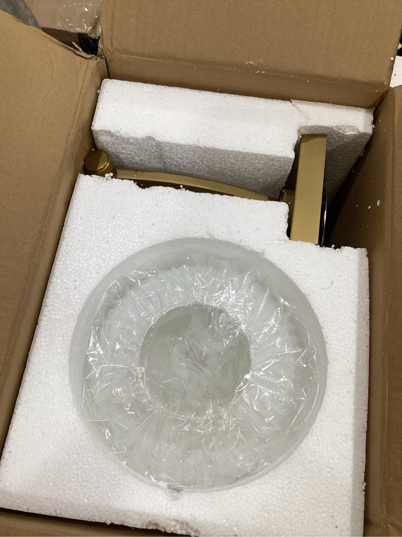 Condition photo showing Good Condition for vintage single hardwired wall sconce with 5.9” round clear ribbed glass globe shade indoor bathroom vanity wall mounted lamp fixture for bedroom hallway brass+globe