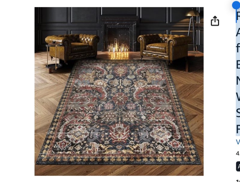 similar)))rugsure washable area rugs – perfect for living room, bedroom, kids' room, nursery – stain and water resistant, non-slip, pet and child friendly