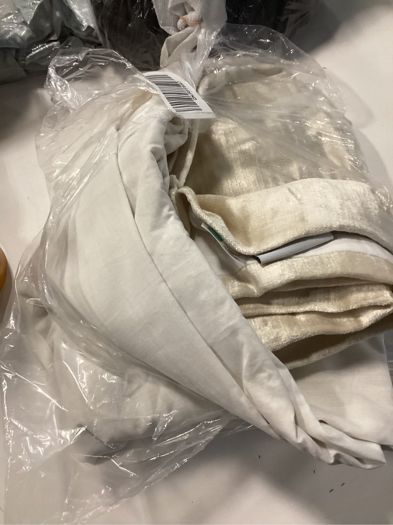 Condition photo showing Good Condition for champagne luster velvet room darkening curtain - single panel