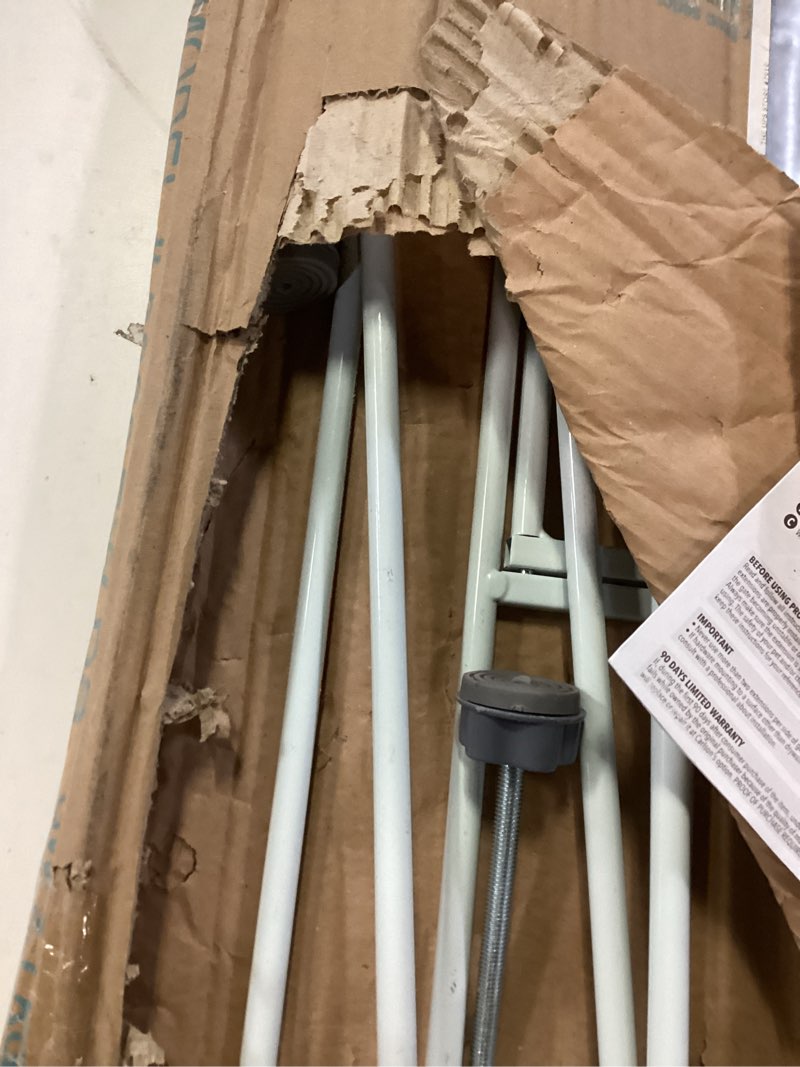 Condition photo showing As Is for Carlson Pet Products MINI Expandable Extra Wide Pet Gate with Small Pet Door (916006), White, 18-31 inches 18" Tall, 18-31" Wide