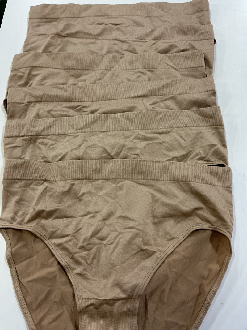 Condition photo showing New/Like New for smoothing comfort high-waisted brief (6-pack), l, sand