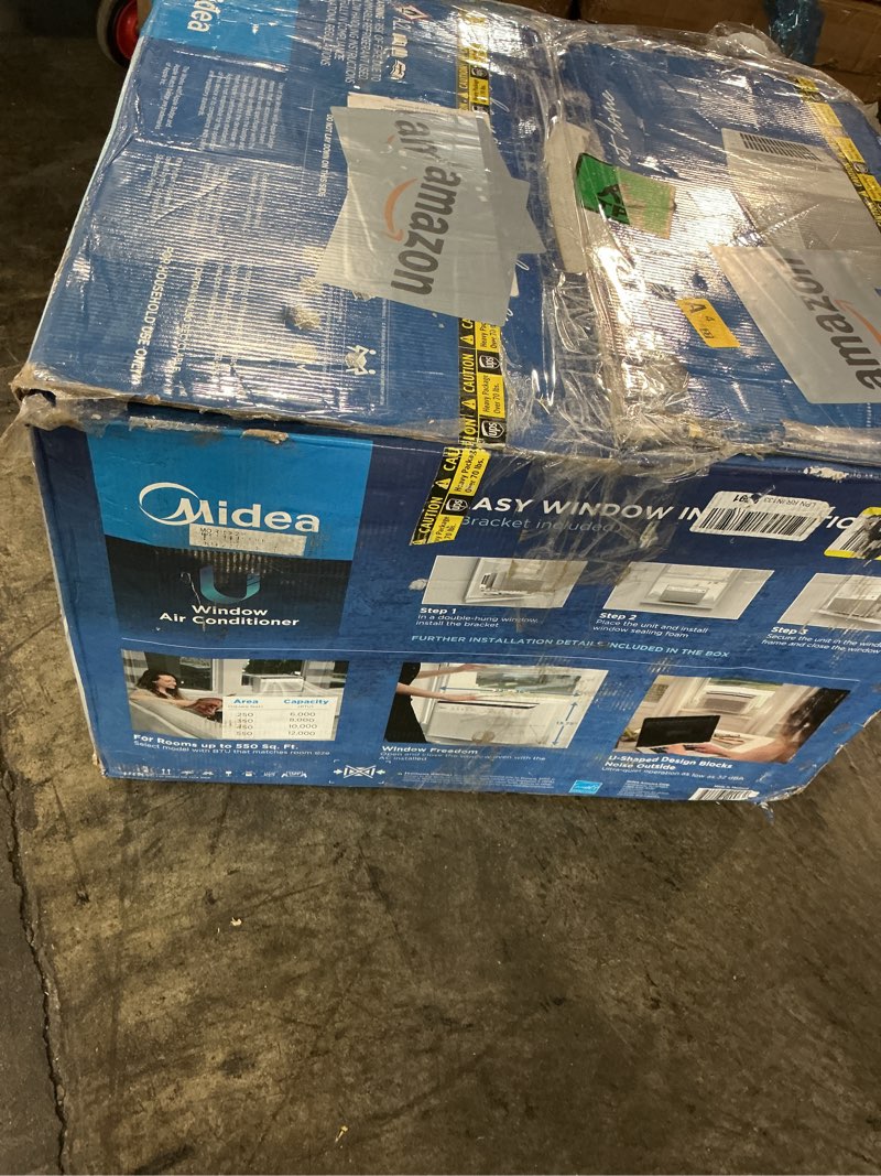 Condition photo showing As Is for midea 12,000 btu u shaped smart inverter window air conditioner - cools 550 sq ft, ultra quiet with open window operation - alexa/google assistant compatible, 37% energy savings, remote (2026 edition)