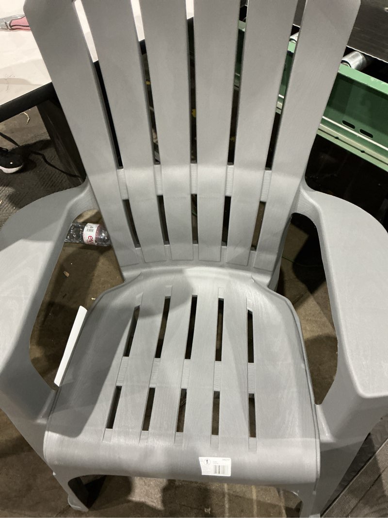 Condition photo showing Good Condition for adams patio stackable charcoal plastic frame stationary adirondack chair with slat seat