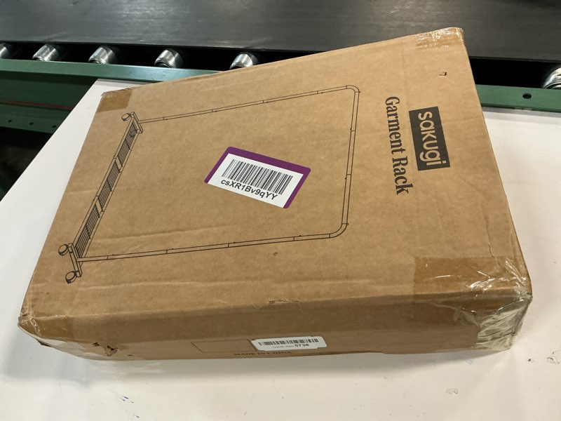 Condition photo showing Good Condition for Sakugi Clothes Rack - Clothing Rack with Storage Mesh Shelf & Casters, Heavy-Duty Metal Clothing Rack for Hanging Clothes, Dresses, Coats, Large Load Capacity, Easy Assembly, Black, 44.3"x16.9"x59.0" Black 43.3" x 16.9" x 59.0" (1 Rod)