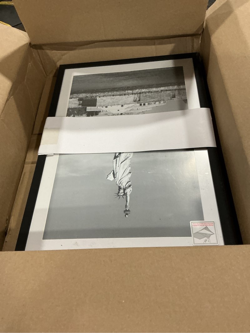 Condition photo showing As Is for ENJOYBASICS 13x19 Picture Frame, Display Poster 11x17 with Mat or 13 x 19 Without Mat, Wall Gallery Photo Frames, Black, 2 Pack Black 13x19