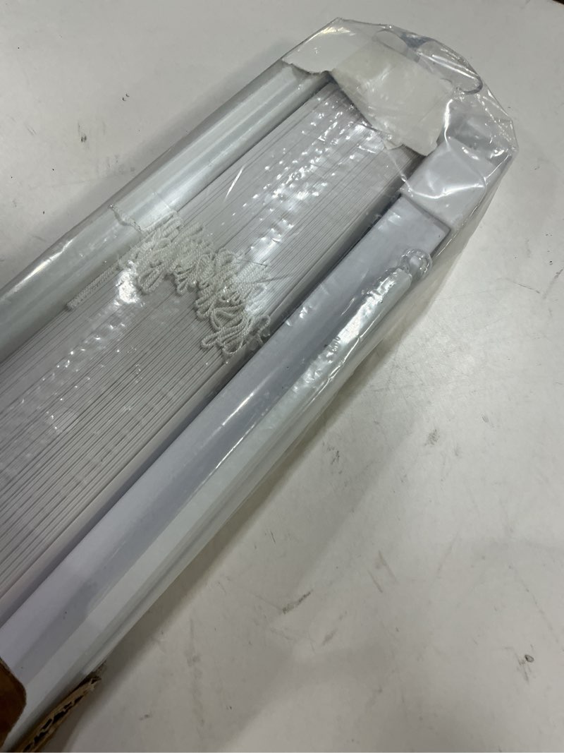 Condition photo showing Good Condition for no drill blinds for windows 1" vinyl l-shaped slats cordless mini blinds for home, for window size 46" w × 64" h white white 46" w × 64" h
