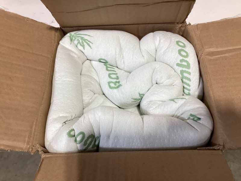 Condition photo showing As Is for niagara sleep solution ultra soft king size mattress topper - viscose made from bamboo pillow top mattress pad for back pain relief - naturally cooling for hot sleepers, green king 1 green