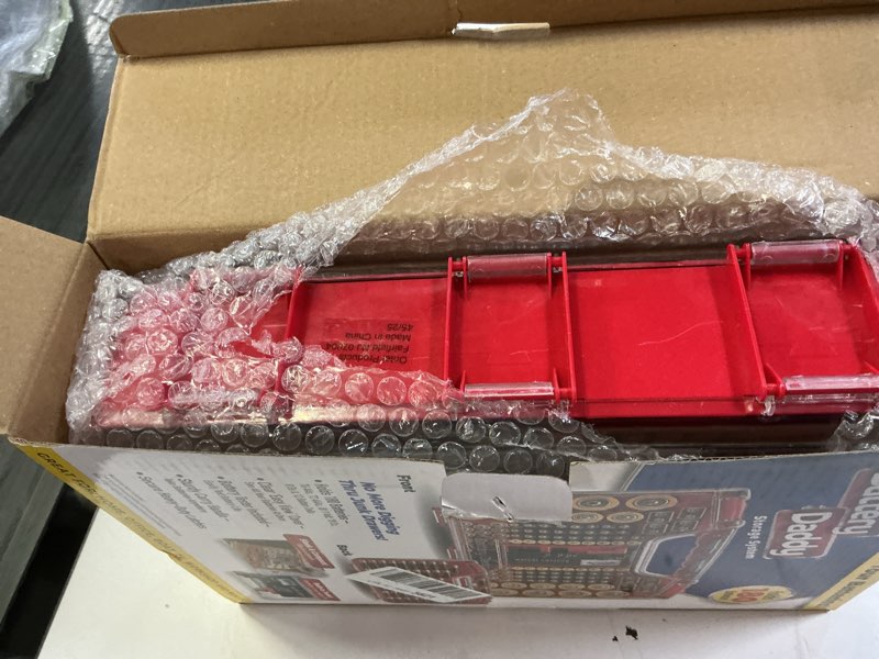 Condition photo showing Good Condition for ontel battery daddy storage & organizer case w/tester, stores & protects up to 180 batteries, double-sided, clear locking lid, secure latches & portable carrying handle - red (batteries not included) red original - 180 batteries