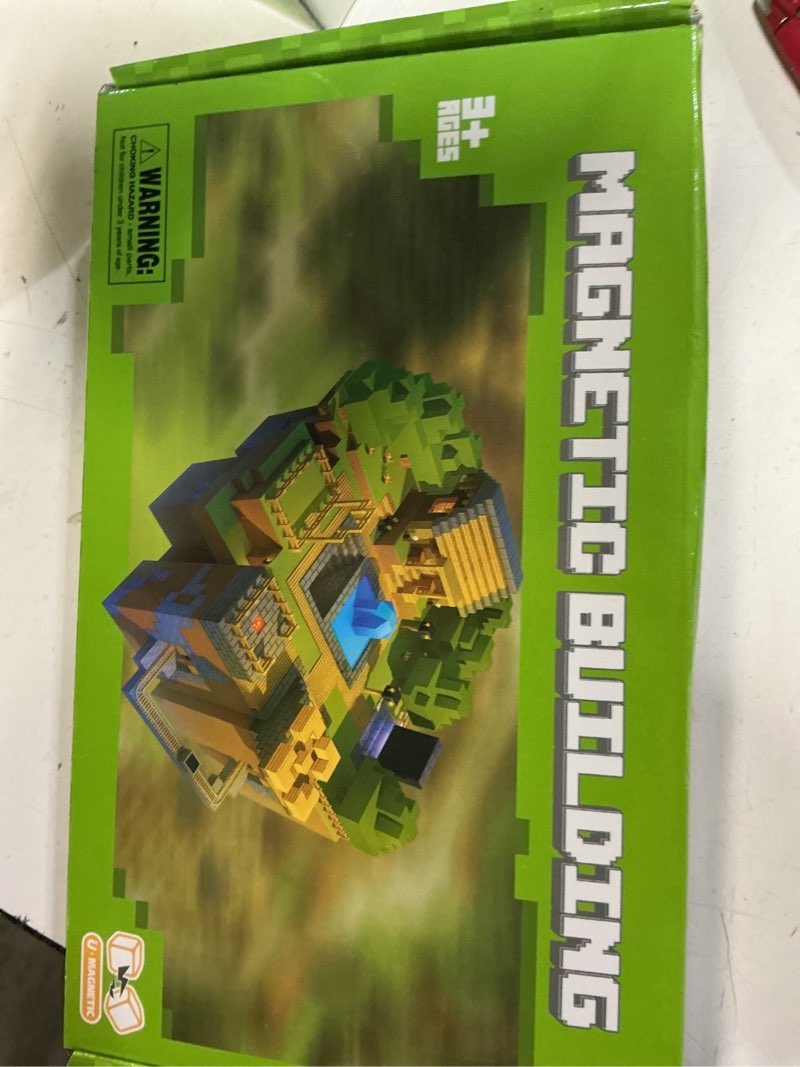 Condition photo showing New/Like New for magnetic blocks 100pcs magnetic tiles building blocks, build forest world set, toys for kids boys girls ages 8+ easter christmas birthday gifts