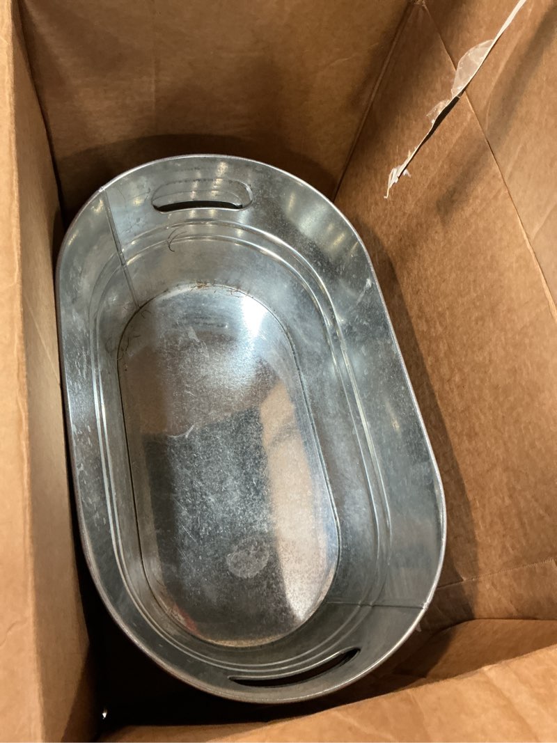 Condition photo showing Good Condition for 4 Pack Galvanized Tub 3.1 Gallon Ice Bucket Large Metal Drink Buckets for Parties Beer Beverage Tub with Carry Handles for Champagne Cocktails Wine Cooling for Mimosa Bar Supplies