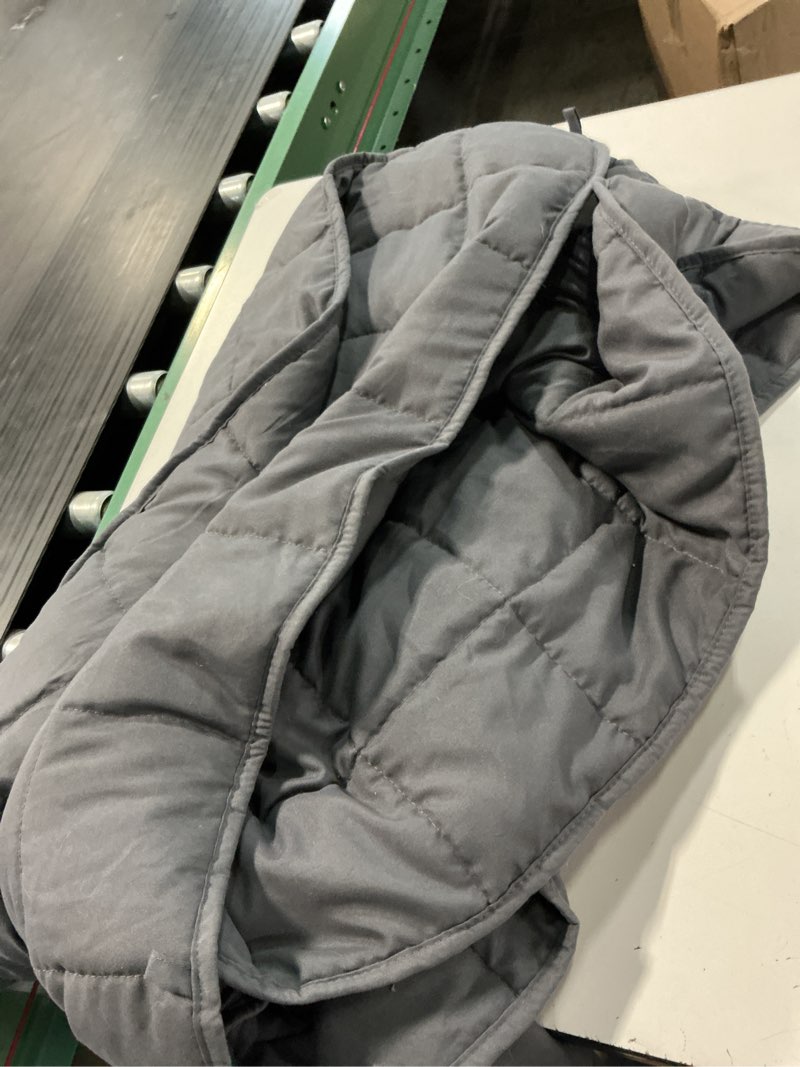 Condition photo showing As Is for topcee weighted blanket (20lbs 60"x80" queen size) cooling breathable heavy blanket microfiber material with glass beads big blanket for adult all-season summer fall winter soft thick comfort 00-dark grey 60"×80"-20lbs