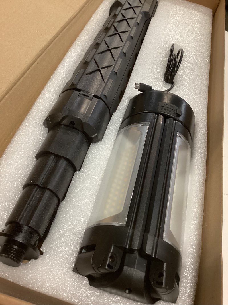 Condition photo showing As Is for CAVN Rechargeable Camping Lights with Stand 6.5 ft Max Height, Portable Cordless LED Work Light 2200 Lumens 6500/4500/3500K Dimmable Camping Essentials Gear with Detachable Tripod, Black