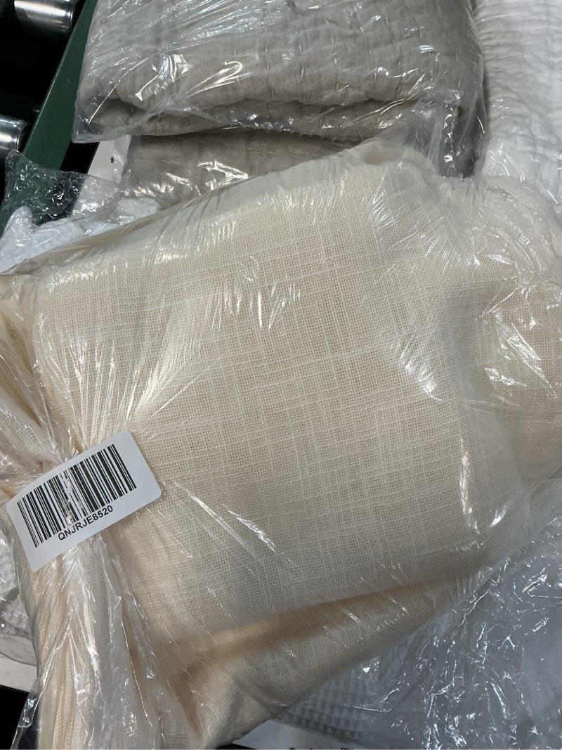 Condition photo showing New/Like New for ivory cotton sheer curtain set