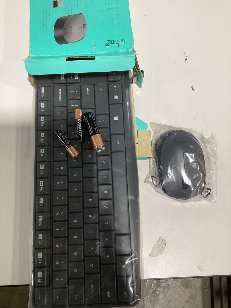Condition photo showing Good Condition for logitech mk235 wireless keyboard and mouse combo for windows, 2.4 ghz wireless unifying usb receiver, 15 fn keys, long battery life, compatible with pc, laptop