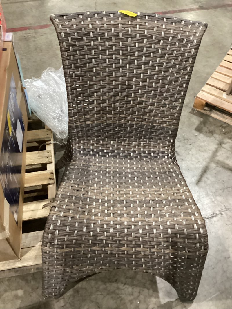 Condition photo showing As Is for style selections lola wicker stackable frame stationary conversation chair(s) with woven seat
