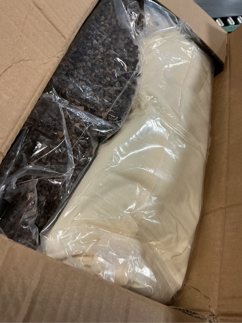 Condition photo showing Good Condition for 20"X26" Large Organic Buckwheat Pillow with Dual-Layer Pillowcase and Extra Buckwheat Hulls, Adjust Height and Firmness, Neck Support Pillow for Back and Side Sleepers Off-white 20''x26''
