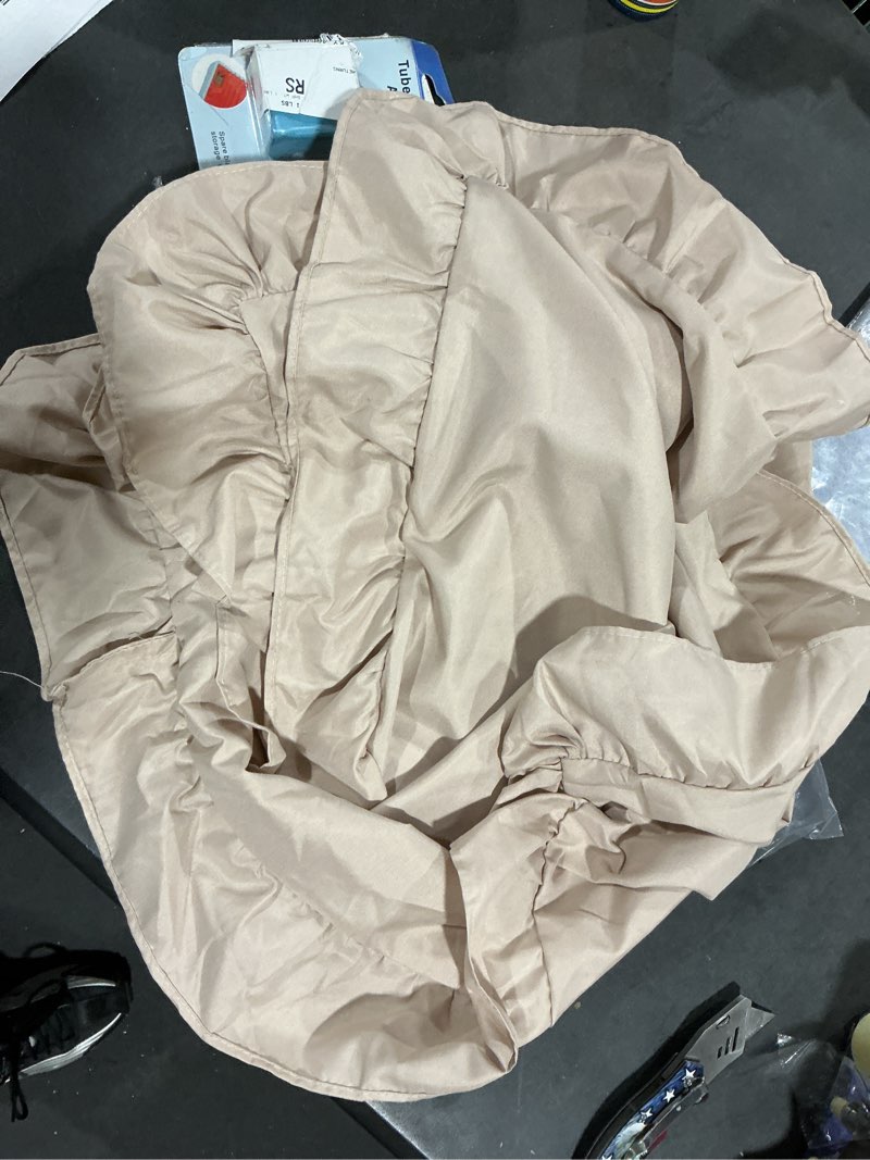 Condition photo showing New/Like New for KKJIAF Ruffle Pillow Cases 26x26 Inches, Khaki Square Ruffled Pillow Covers Set of 2, Microfiber Wrinkle Resistant Pillow Shams with Envelope Closure for Sofa Bed Living Room Khaki 26" x 26" (Pack of 2)