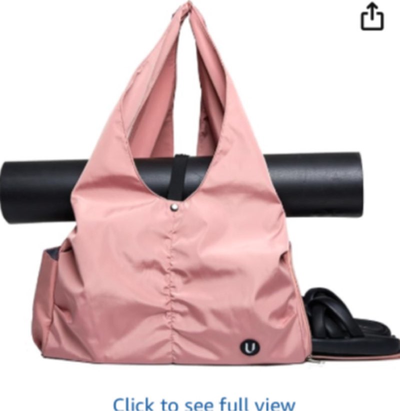 Gym bag with yoga mat holder Gym Bag for Women yoga bag with Shoes Compartment and Wet Dry Storage Pockets with Adjustable (pink)