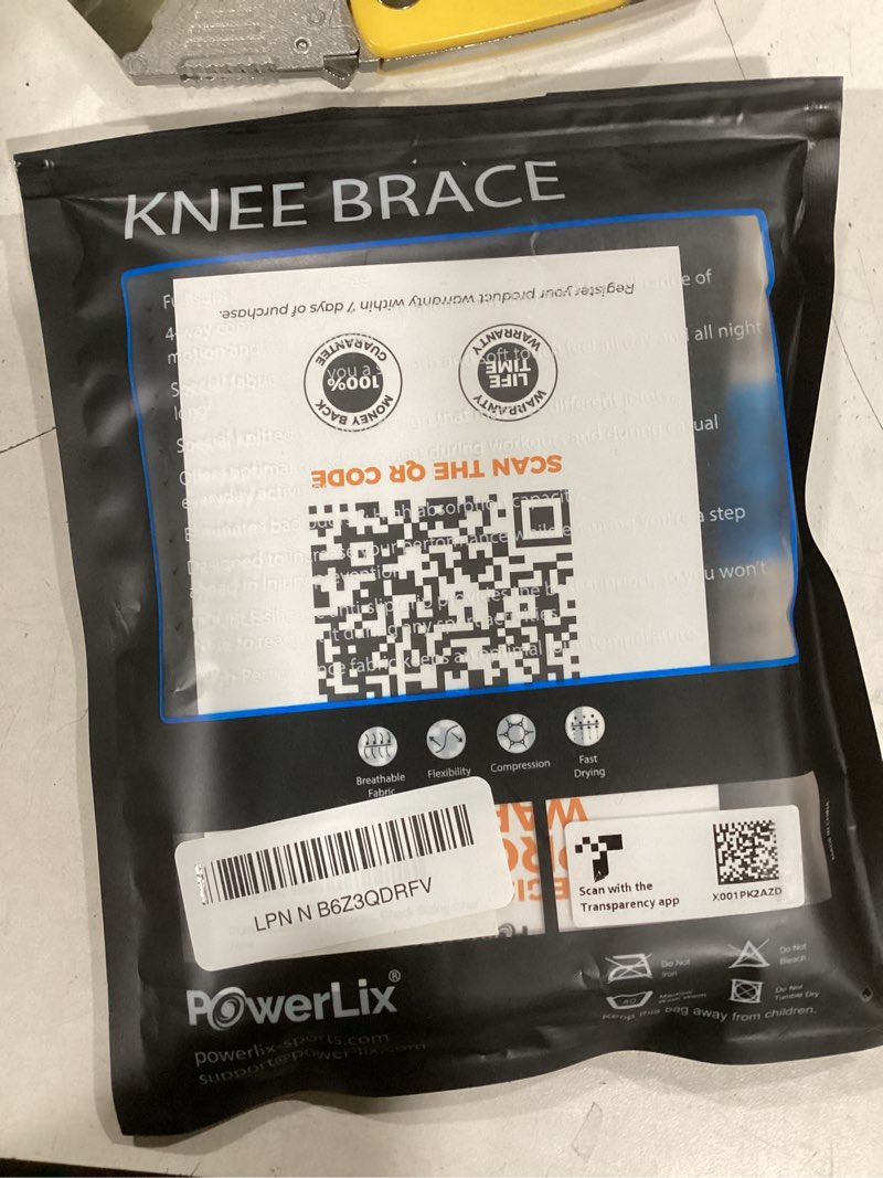 Condition photo showing Good Condition for powerlix leg sleeve - best knee brace for leg pain for men & women knee support for running, basketball, volleyball, weightlifting, gym, workout, sports please check sizing chart black-1pack medium