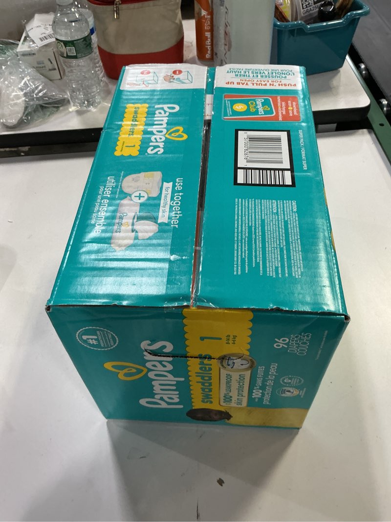 Condition photo showing New/Like New for Pampers Swaddlers Diapers, Size 1 (8-14 lbs), 96 Count, Absorbent, Keeps Baby Dry and Comfortable, Skin Safe Disposable Baby Diaper (Packaging May Vary)