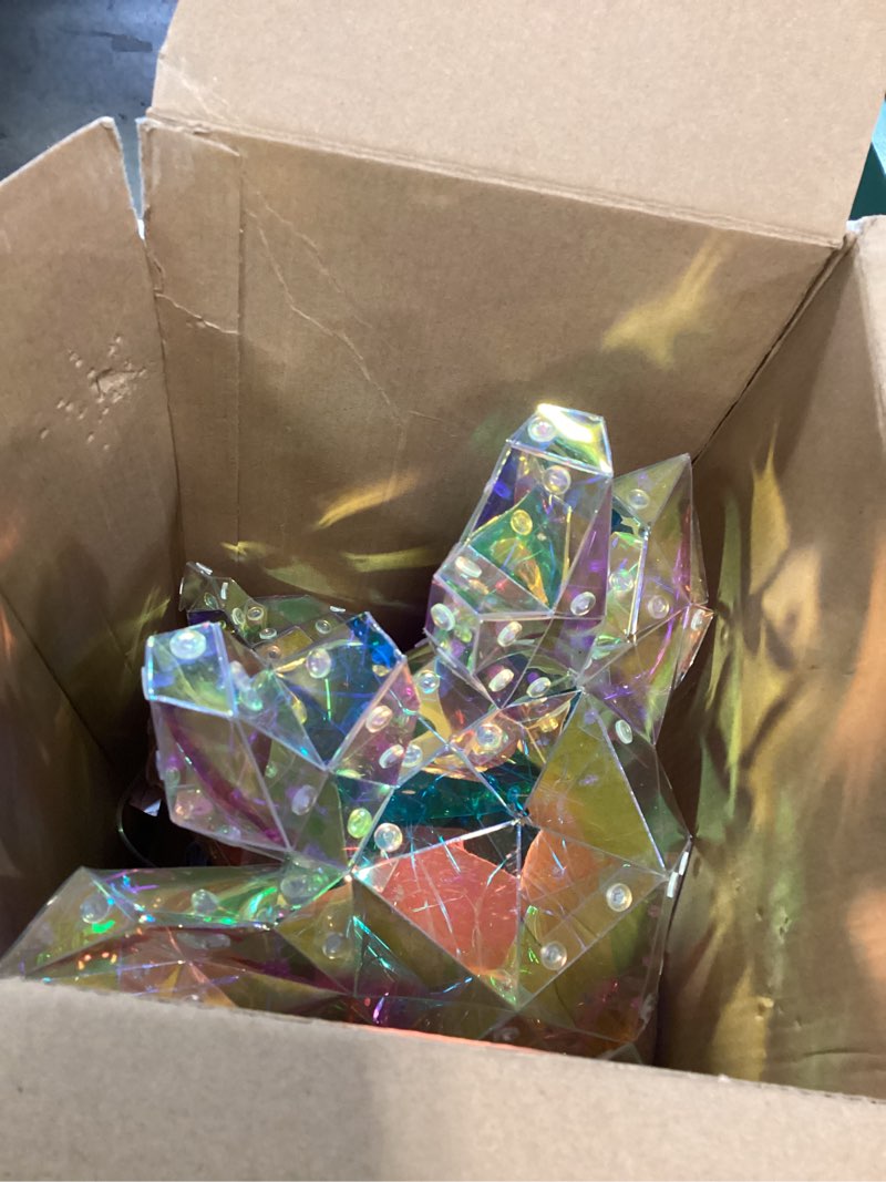 Condition photo showing Good Condition for JOIEDOMI Lighted Prismatic Iridescent Christmas Decorations with LED Lights, USB Powered Indoor Christmas Decoration, 15 inch Iridescent Xmas Decor for Party Holiday Desktop, Multicolor Reindeer