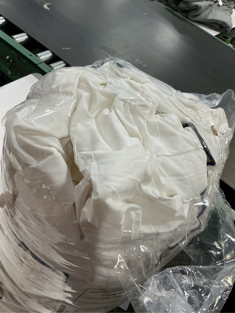 Condition photo showing Good Condition for ubauba goose feather down fiber comforter king size - white fluffy duvet insert king, 750+ fill power, all season luxurious hotel bedding comforter with ultra soft 100% cotton cover, 106 x 90 inch white king