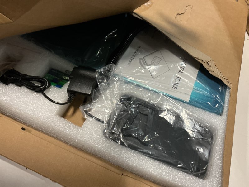 Condition photo showing Good Condition for shipping scales 440lbs x 1.76oz stainless steel large platform,small business,superlight high accurate postal scales for shipping packages,post offices,luggage scale battery and adapter