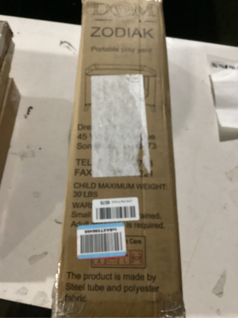 Condition photo showing New/Like New for Dream On Me Zodiak Baby Playard, Breathable Mesh Sides, Soft Comfortable Mattress, Quick & Easy to Fold with Travel Carry Bag, Compact Space Saving Design - Navy