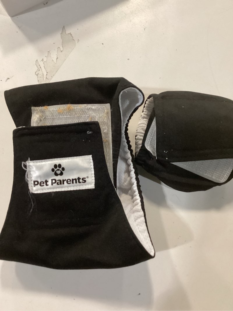 Condition photo showing As Is for Pet Parents® Washable Belly Bands for Dogs 2 pack+ Extendrs® Durable Dog Diapers - Premium Male Dog Diapers & Wraps (X-Small, Black) X-Small (11-13\") Natural