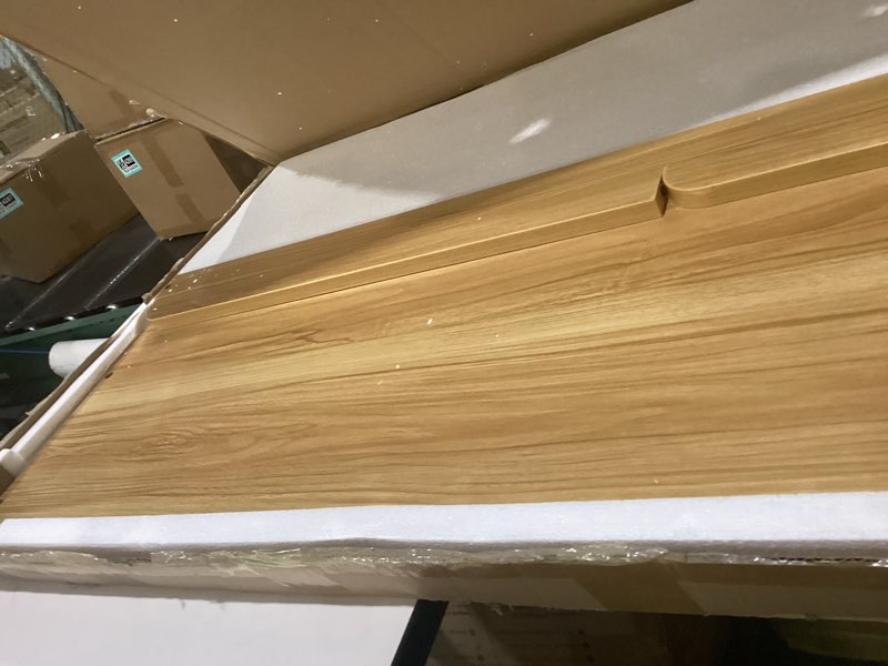 Condition photo showing New/Like New for spaceaid washer dryer countertop, laundry wood shelf topper with edge, 54" width x 27.5" depth cover guard organizer for washer and dryer laundry hamper counter storage organization (maple wood) large maple wood