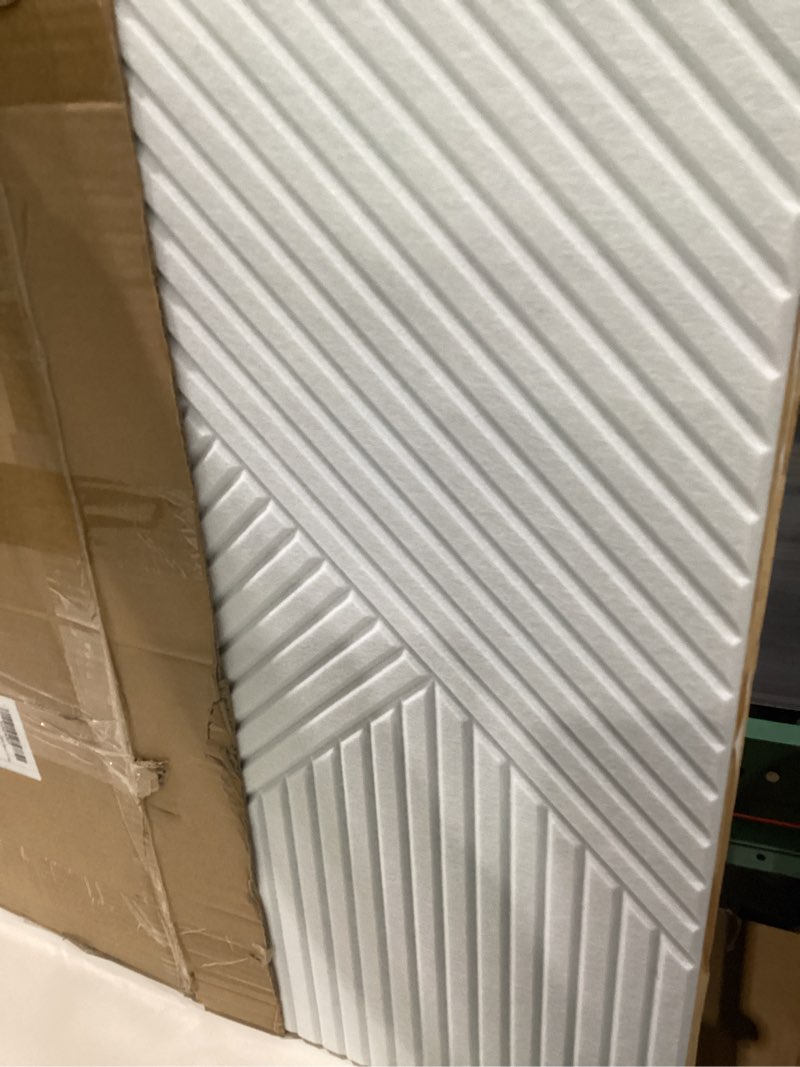 Condition photo showing Good Condition for self-adhesive acoustic panels 6-pack, covers 24 sq ft - 23.6"x23.6" sound proof wall panels, white wood grain decor, 25db noise reduction, no tools diy for home office & bedroom 6 pack 23.6x23.6 inches each white