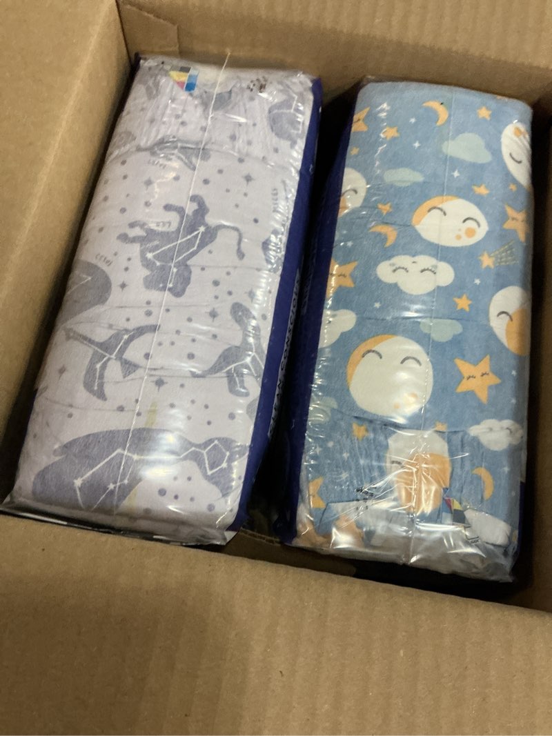 Condition photo showing New/Like New for Clean Conscious™ Overnight Diapers | Up to 12 Hours of Protection | Hypoallergenic + Fragrance Free | Cozy Cloud + Star Signs | Size 6, 34 Count Club Box Size 6 34