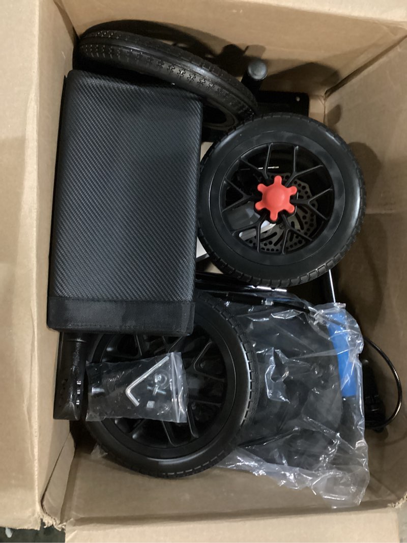 Condition photo showing As Is for All Terrain Steerable Knee Scooter Crutch Alternative?Deluxe Medical Scooter Double Handbrake,for Adults Injured Ankle & Foot Recovery Scooter in Blue
