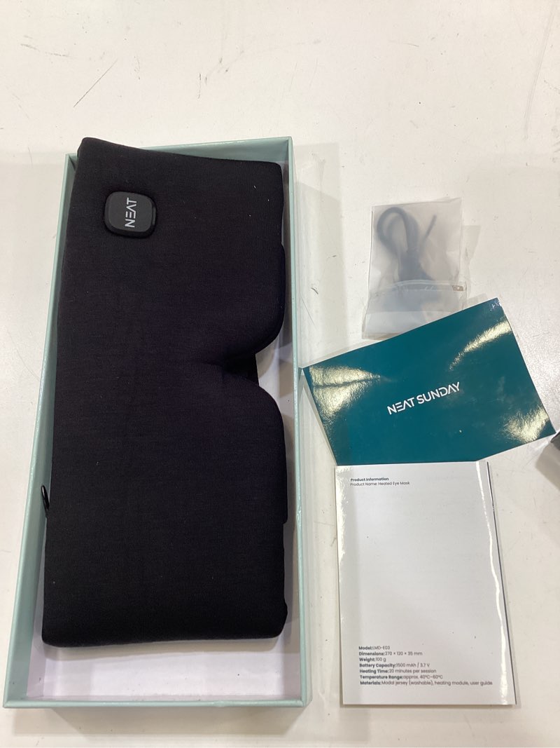 Condition photo showing Good Condition for heated eye mask - cordless eye mask for dry & tired eyes - 4 adjustable temperature settings - rechargeable and light blocking, washable cover for cleaning (black night)