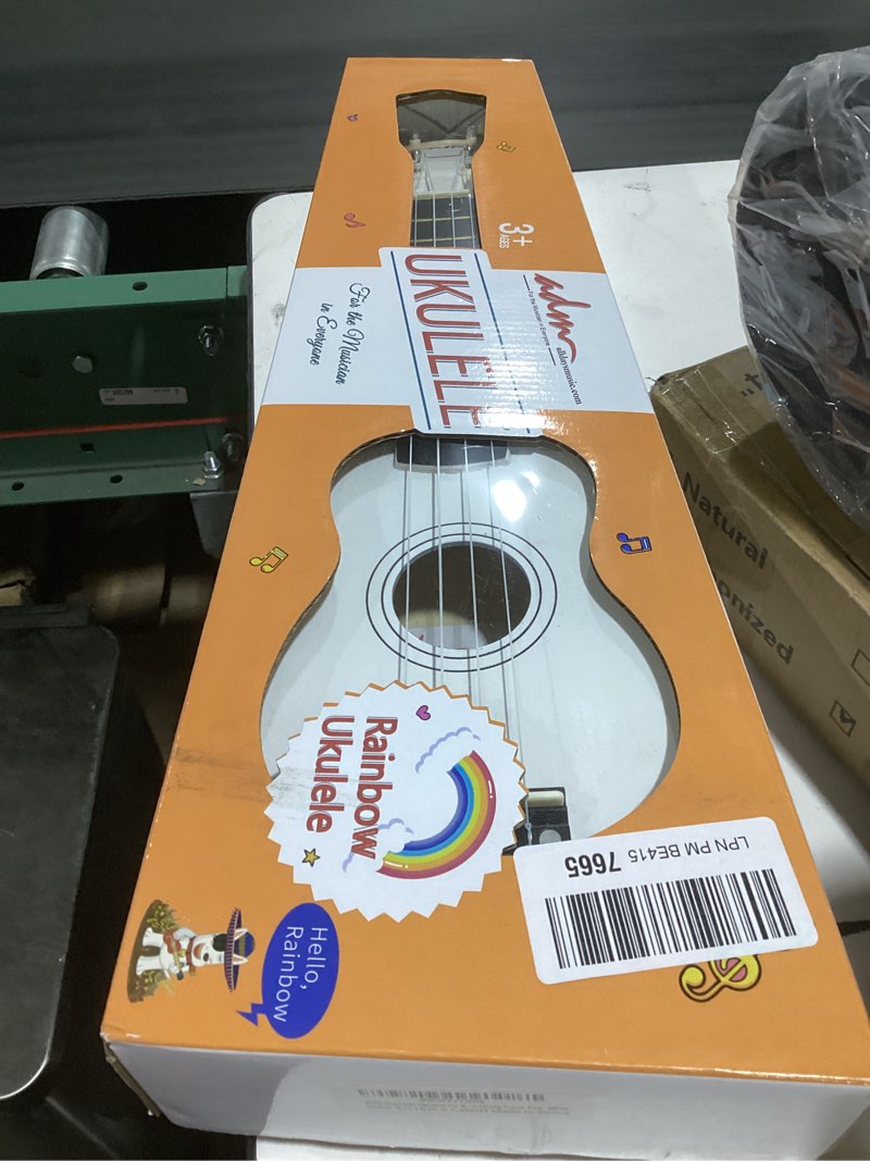 Condition photo showing New/Like New for adm ukulele for beginners hawaiian wood ukelele kit for kids adult student starter professional ukalelee pack bundle with free lessons gig bag strap nylon string tuner (white, 21 inch)