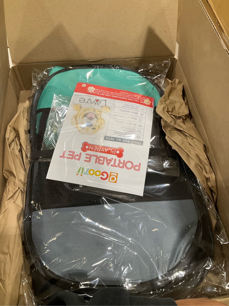 Condition photo showing Good Condition for Pet Cat Playpen for Indoor Cats Enclosed, Puppy Dog Play Pen for Outdoor Travel Camping (Medium Size, Green & Dark Grey) Green-Gray M [35.5" x 35.5" x 23.1"]