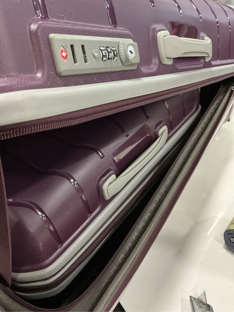 Condition photo showing Good Condition for Samsonite Freeform 2-Piece Luggage Set - Carry-On & Large Checked Luggage with Dual Spinner Wheels - Durable Polypropylene Hardshell - TSA Lock, Airline-Approved - Expandable - Amethyst Purple 2-Piece Set (Carry-on/Large) Amethyst Purple