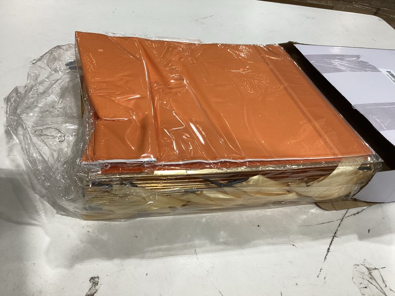Condition photo showing New/Like New for relithick 12 pack metallic paper gift bag with handles and tissue paper 11.8 x 10 x 4'' thank you favor bag for graduation mother's day wedding bridesmaid groomsman 5 senses gifts (orange,gold) orange, gold 12