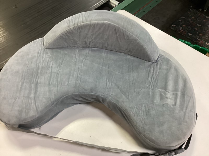 Condition photo showing As Is for momcozy innovative safety guard nursing pillow - firm & springy memory foam - stable, ergonomic support & comfort - wider breastfeeding cushion, adjustable, removable cover, baby safety certified grey ( premium memory foam ) cozylite