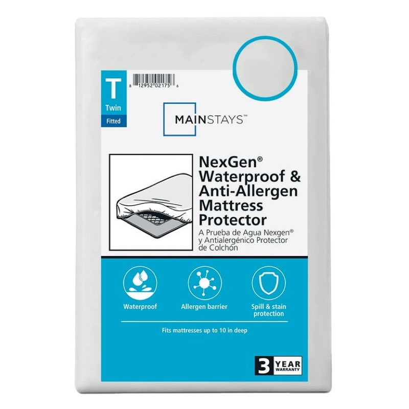 mainstays nexgen twin waterproof fitted mattress protector