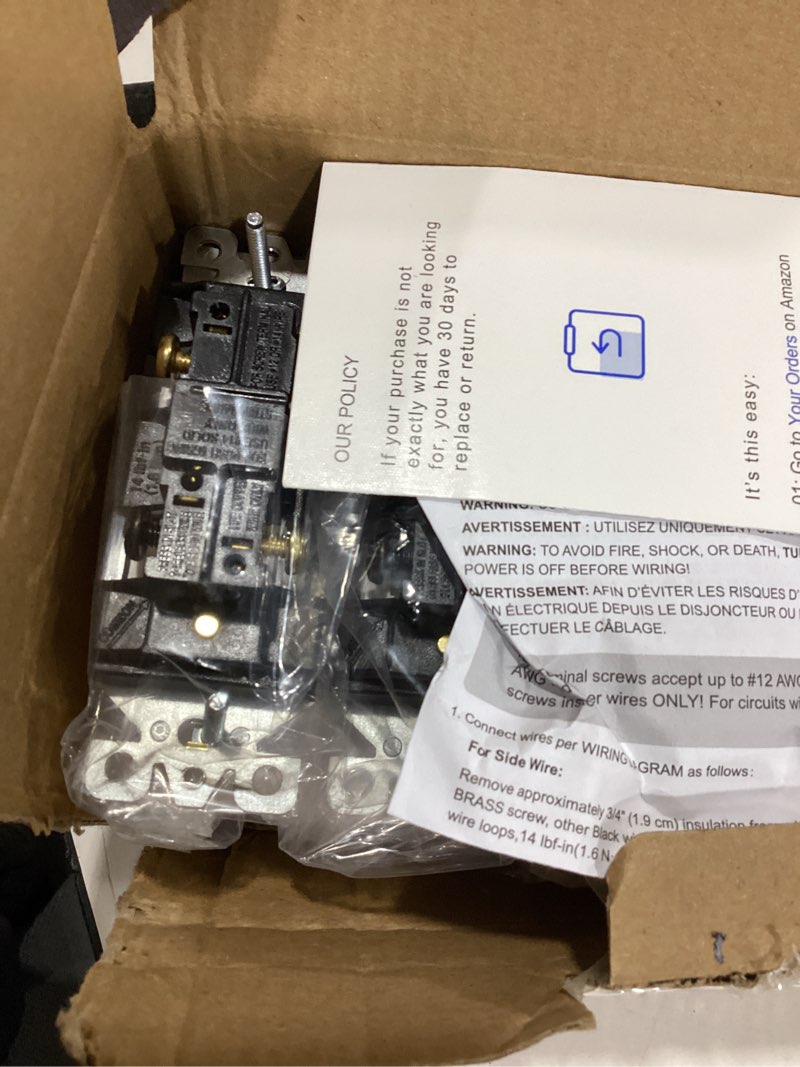 Condition photo showing Good Condition for elegrp matte white 3 way decorative light switch, 15amp, 120-277 volt, ac decorator rocker paddle wall switch replacement, self-grounding, residential and commercial grade, ul listed (10 pack) without wall plate matte white 10