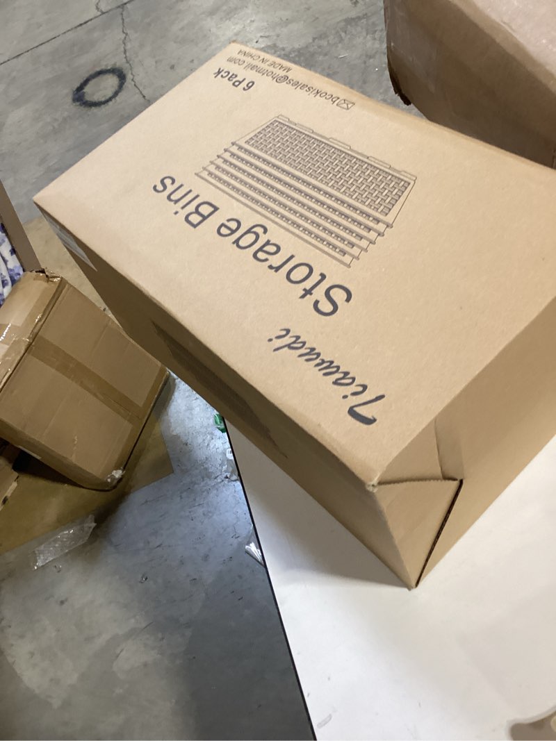 Stackable Woven Plastic Basket, Storage Bins for Cabinet, Closet, Shelf, Under Sink and Countertop, 