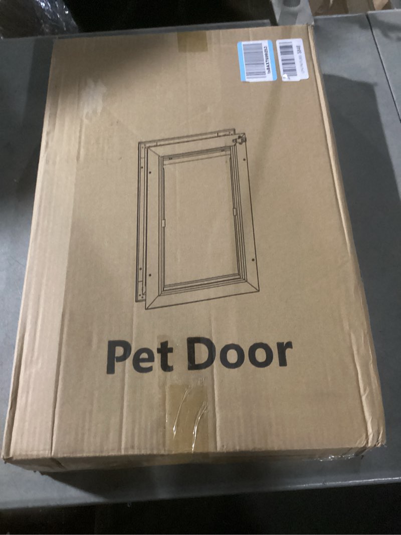 Condition photo showing Good Condition for baboni 3-flaps pet door for interior and exterior doors, durable plastic frame and telescoping tunnel, aluminum lock/metal panel, strong magnetic flaps, never rust dog door (pets up to 100 lb) -large large for door(plastic frame)